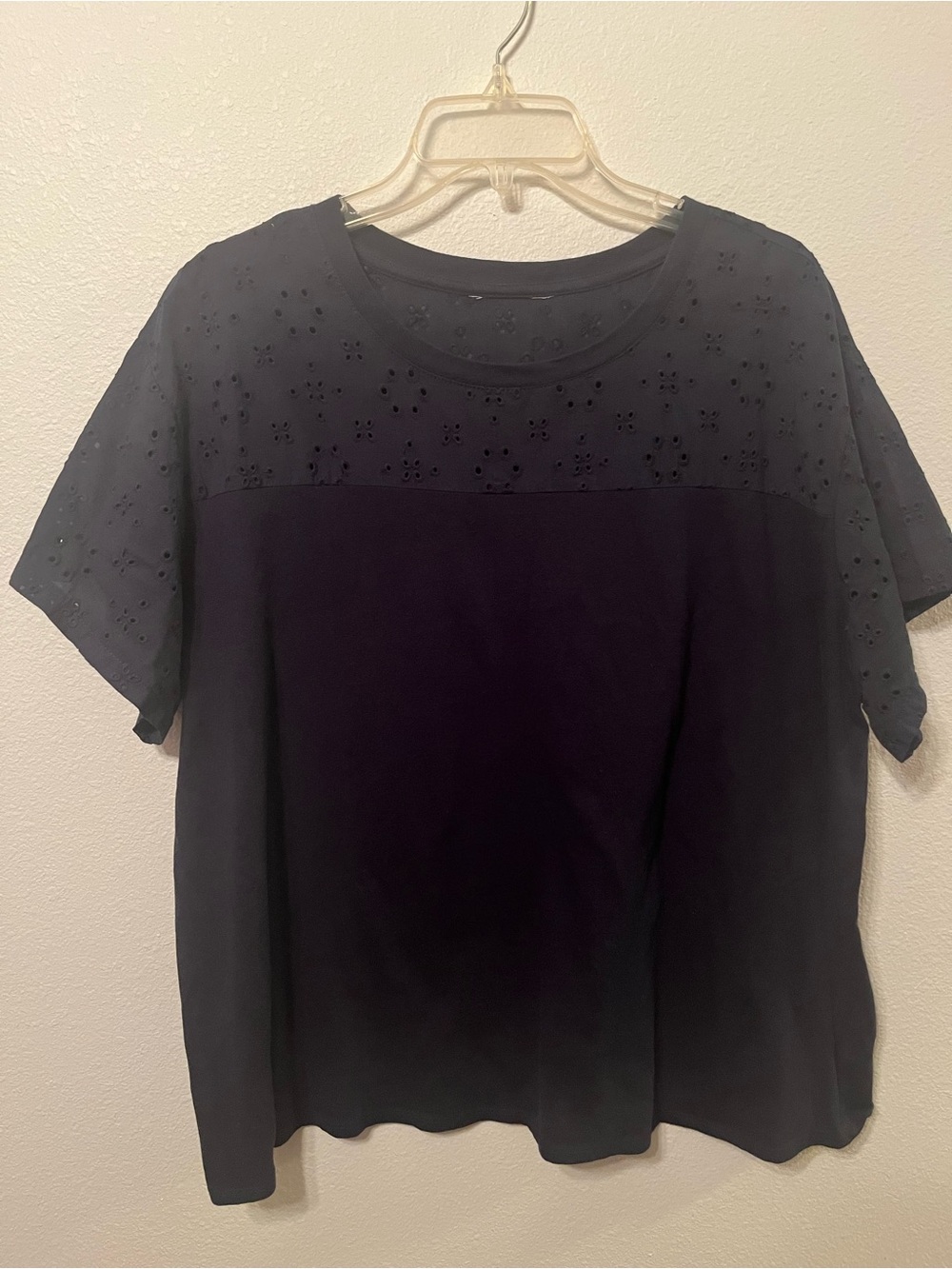 Cato Brand - 14/16 - Navy Blue with Eyelet Sleeves and Collar